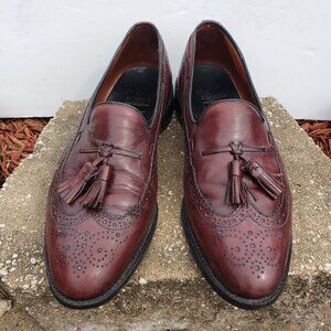 Allen Edmonds 8537 Manchester Wingtip Burgundy Leather Tassel Shoes USA Made 11D